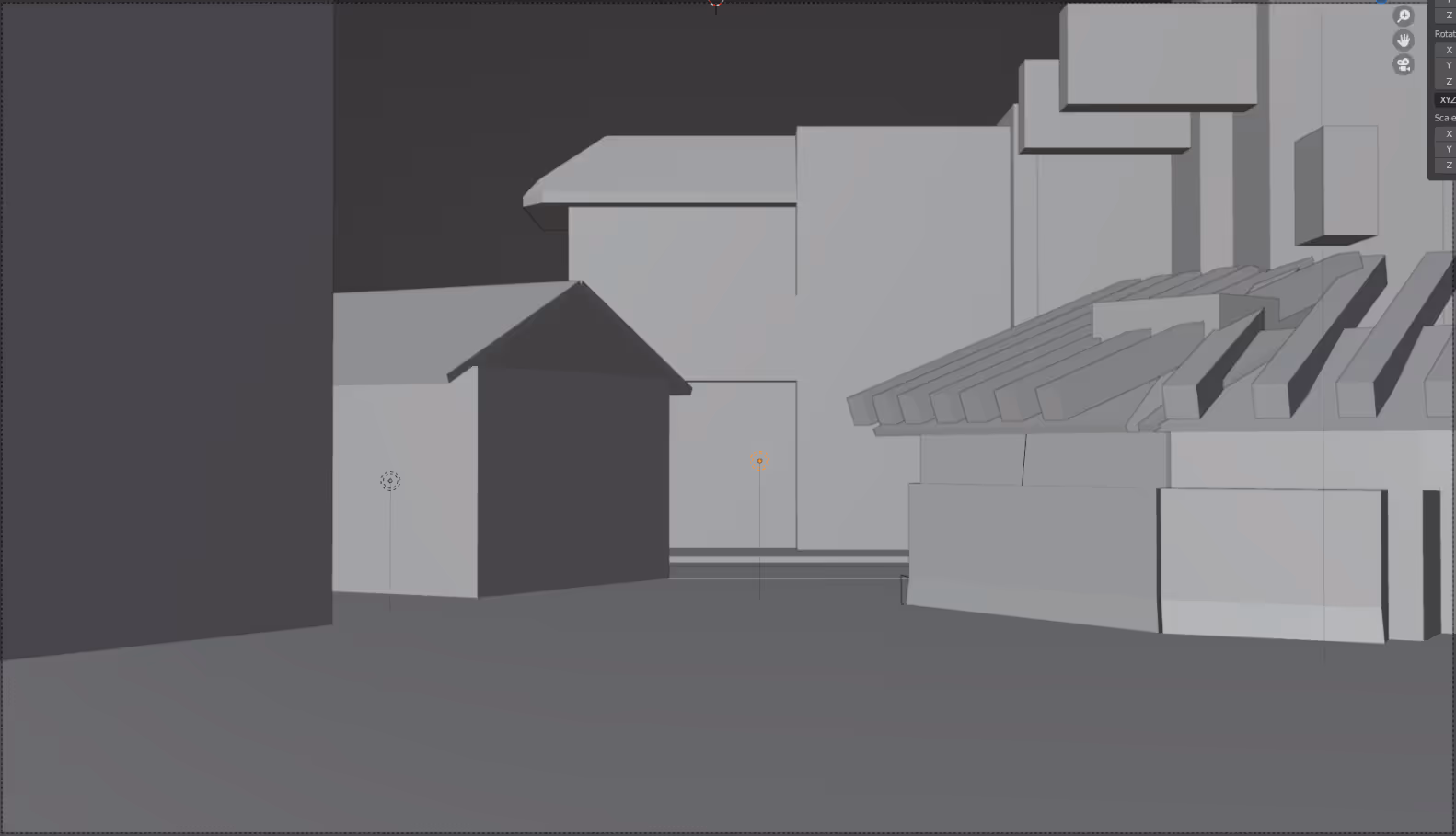 An environment created in Blender for reference.