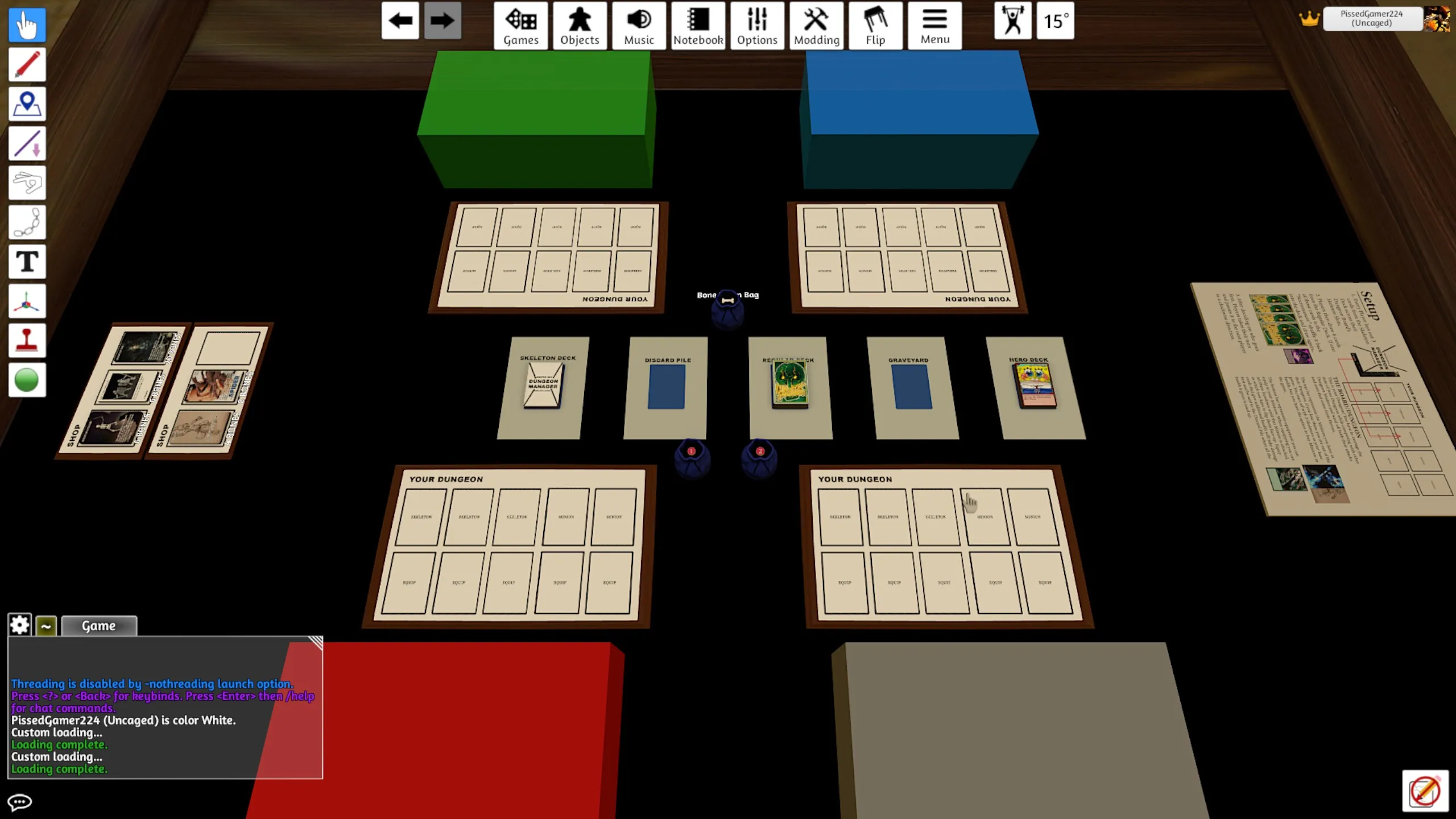 A screenshot of Dungeon Manager's final build.