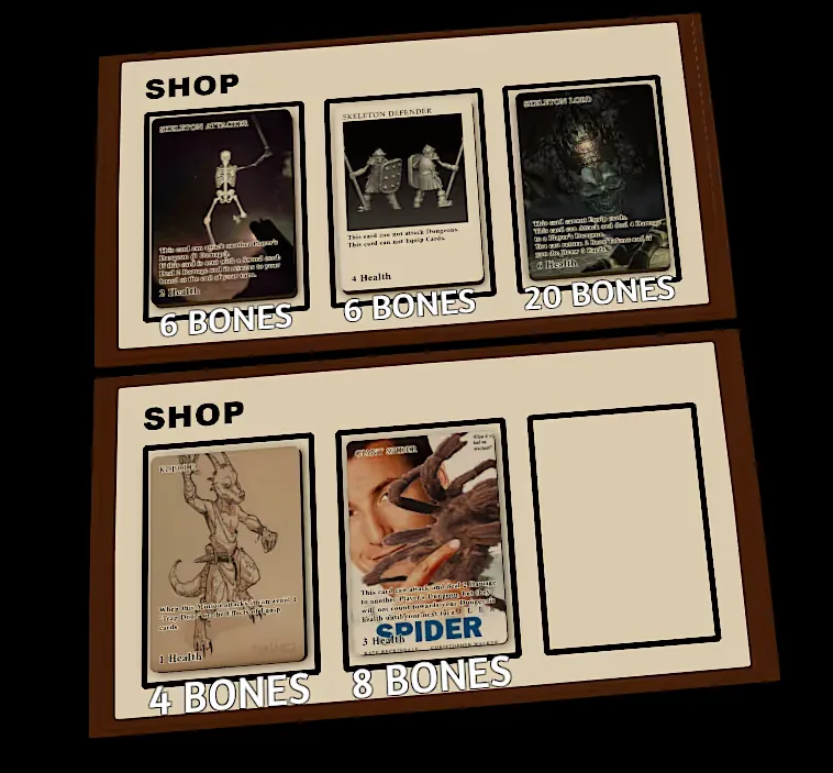 The final version of the shop mechanic.