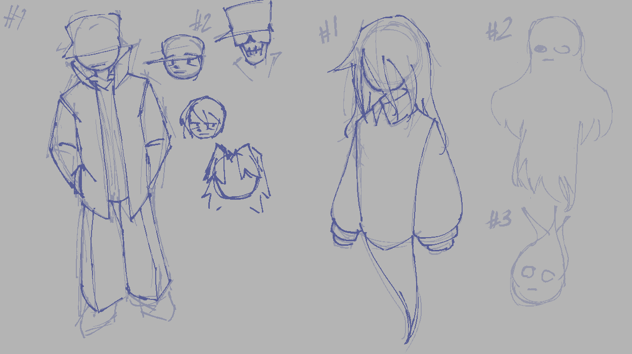 Beta designs for Ace and Eli (at the time, they were named as Hitman and Ghost)