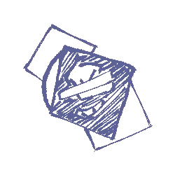 An illustration of various vinyl record covers.