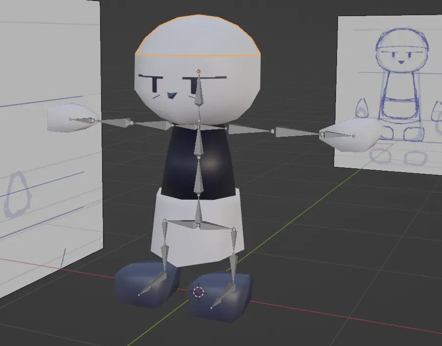 A screenshot of Blender, showcasing a WIP of the bunny vendor model.