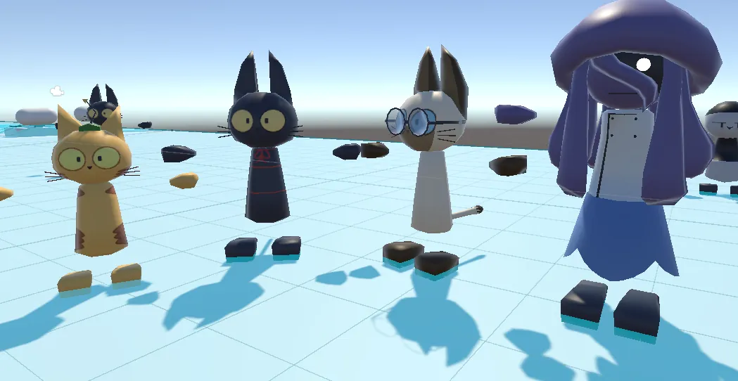 Various NPC models in engine (Unity).